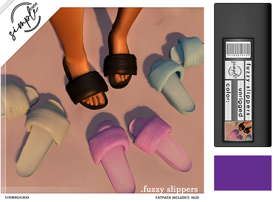 [simpleCUTE] Fuzzy Slipper -Purple  //ADD ME//