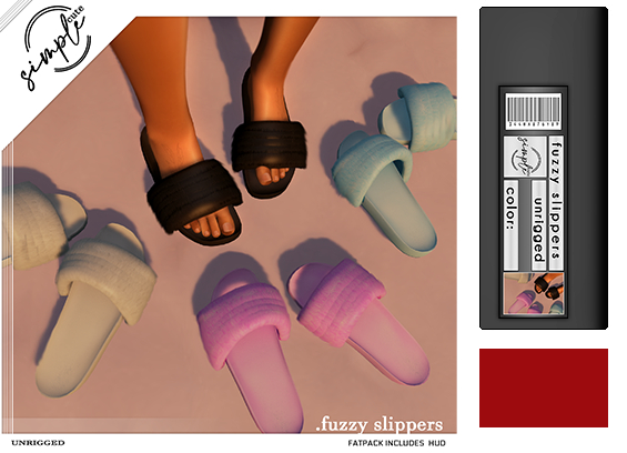 [simpleCUTE] Fuzzy Slipper -Red  //ADD ME//