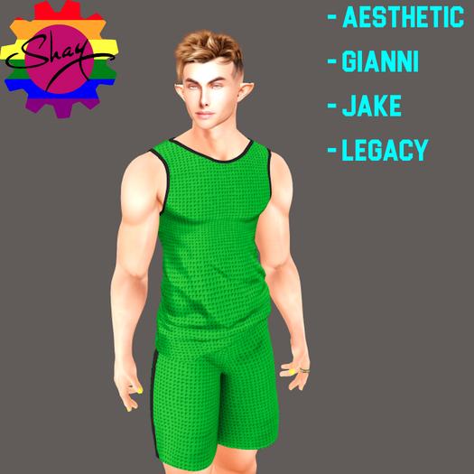Green-Black Trim Sports Tank & Shorts