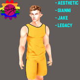 Orange-Black Trim Sports Tank & Shorts