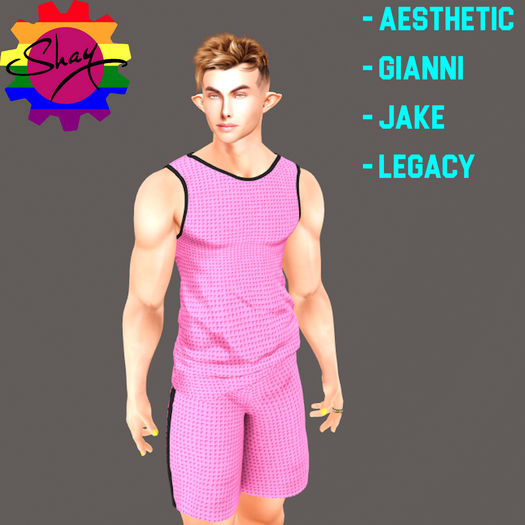 Pink-Black Trim Sports Tank & Shorts