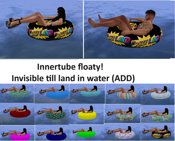@MA@ innertube floaty! Invisible till land in water (ADD) box