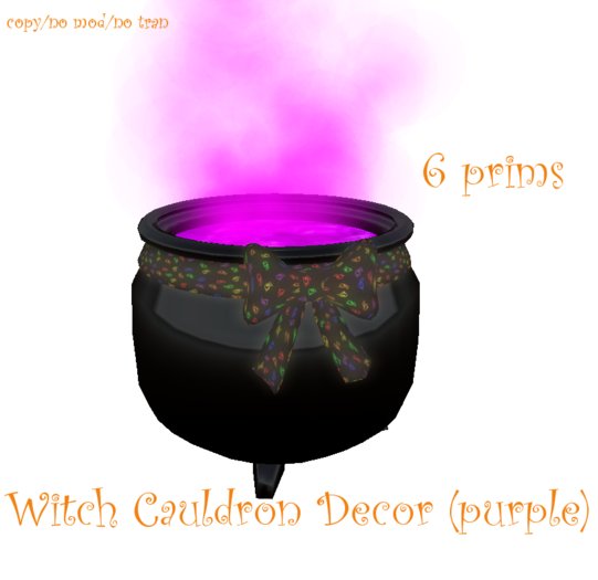 Witch Cauldron decor purple