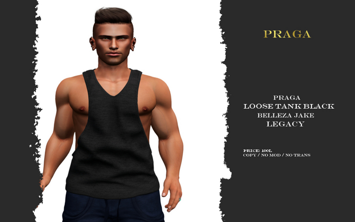 Praga loose tank -  Black