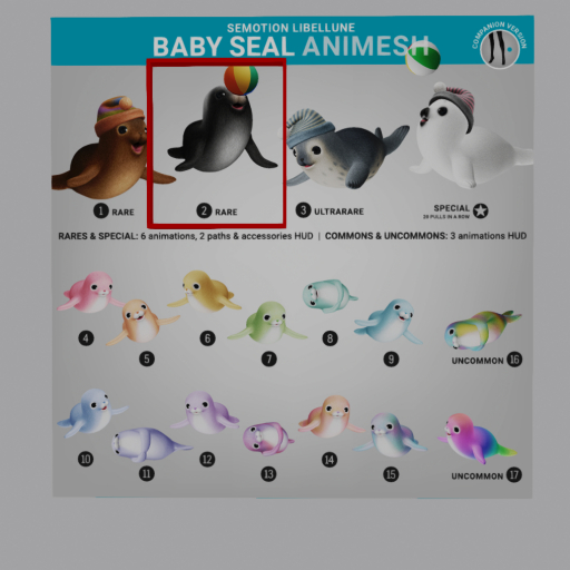 SEmotion Libelune Baby Seal Animesh RARE 02