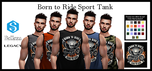 Mens Born to Ride Sport Tank