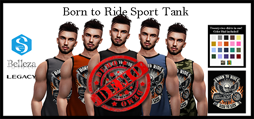 DEMOS - Mens Born to Ride Sport Tank