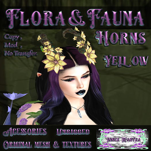 +Inner Mantra+ Flora & Fauna Horns *Yellow* 