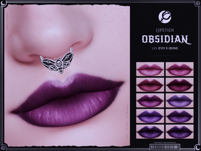 [: Moonlust :] ' Obsidian ' Lipstick ' EvoX BOM