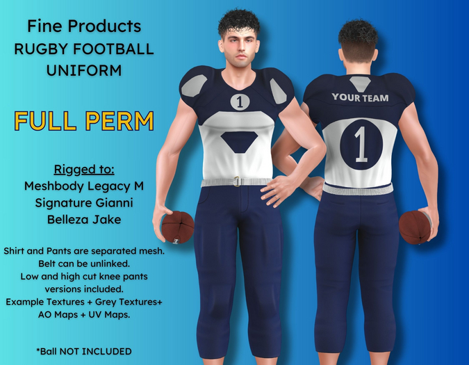 FP - FULL PERM - RUGBY FOOTBALL UNIFORM