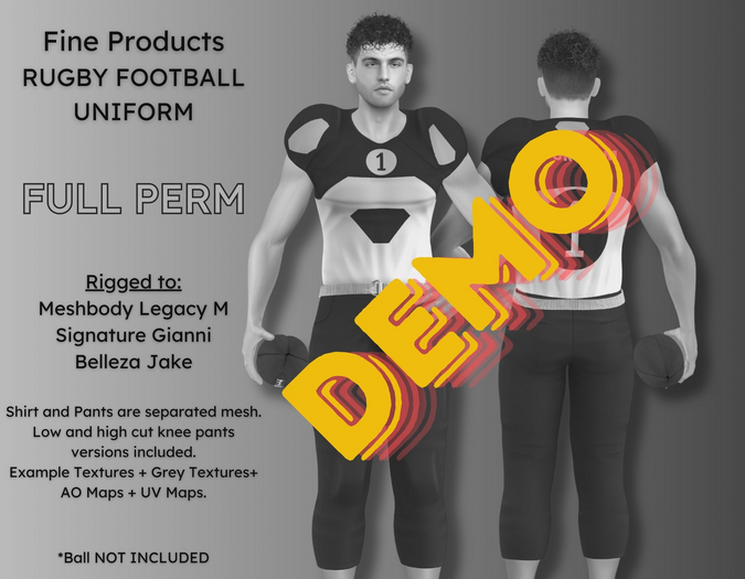 FP - FULL PERM - RUGBY FOOTBALL UNIFORM DEMO