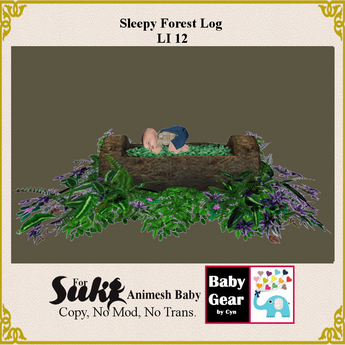 Second Life Marketplace - Suki Animesh Baby - Sleepy Forest Log (Boxed)