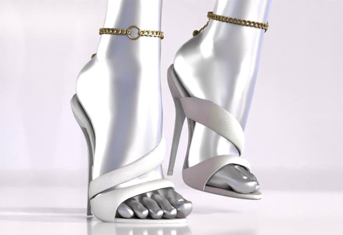 Duna White Heels 