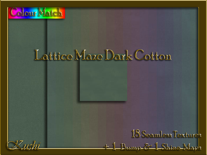 Second Life Marketplace - Lattice Maze Dark Cotton Solids Seamless ...