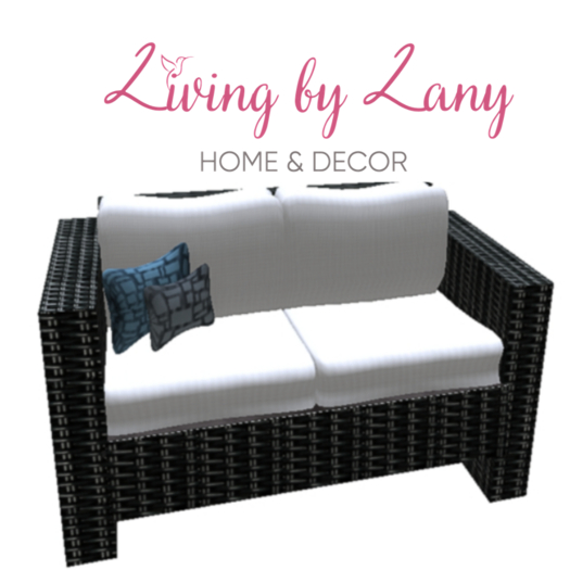 Wicker and canvas Loveseat