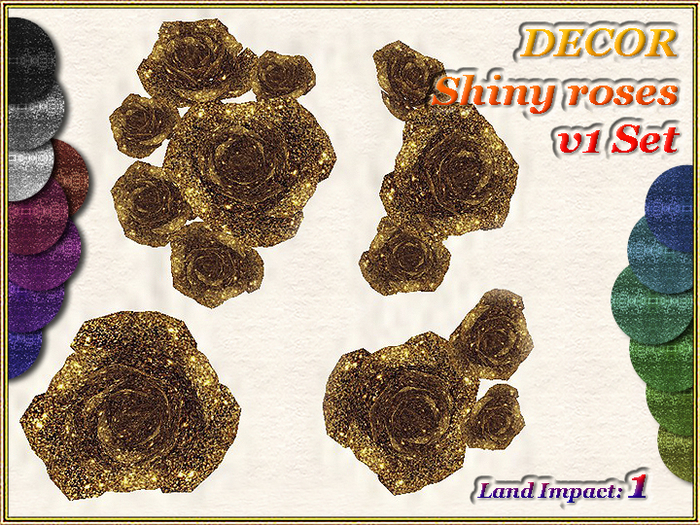 DECOR - Shiny roses v1 Set (1 LI) (Full perm)