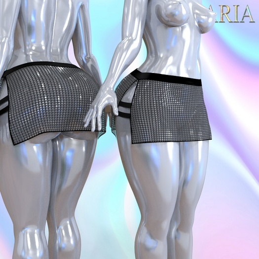 Black Net Tectonic Skirt