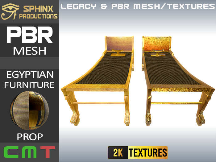 PBR FURNITURE - BED 01 TUTANKHAMUN