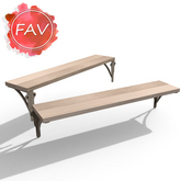 Beige Wood Double Wall Shelf
