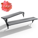 Grey Wood Double Wall Shelf