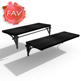 Black Wood Triple Wall Shelf