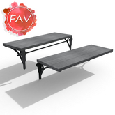 Grey Wood Triple Wall Shelf
