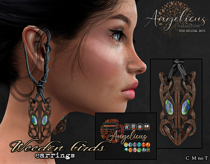 .AnglicUs.  Wooden birds earrings