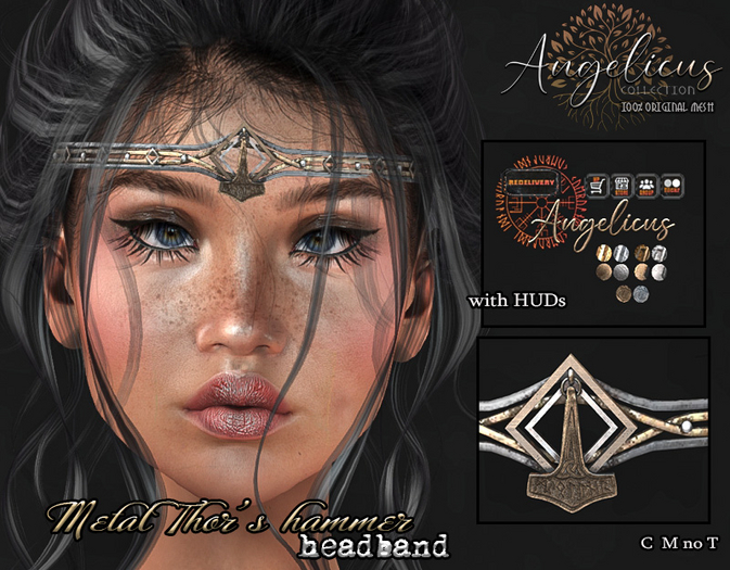 .AngelicUs.  Metal Thor's hammer headband
