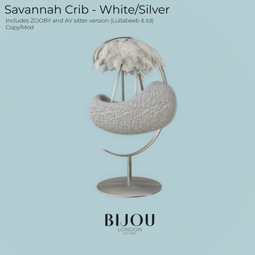 BIJOU :: Savannah Crib - White/Silver *add me*