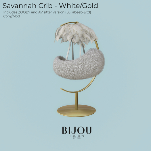 BIJOU :: Savannah Crib - White/Gold *add me*