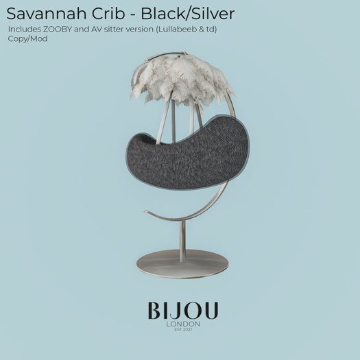 BIJOU :: Savannah Crib - Black/Silver *add me*