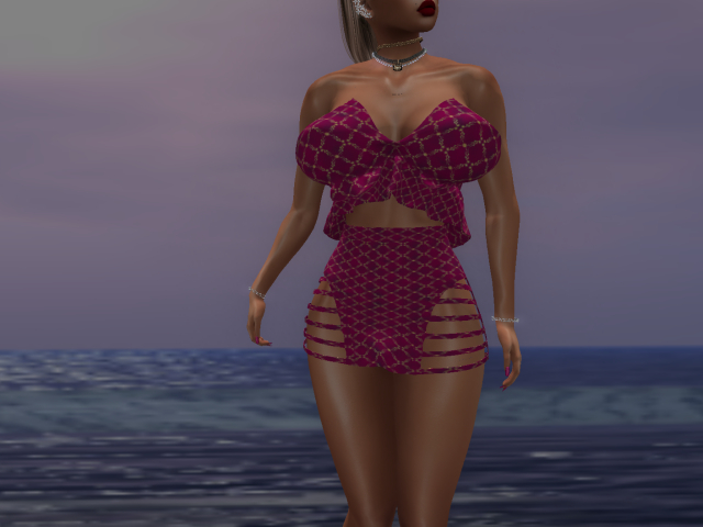 SKIRT 200E FUSHA PATTERNED