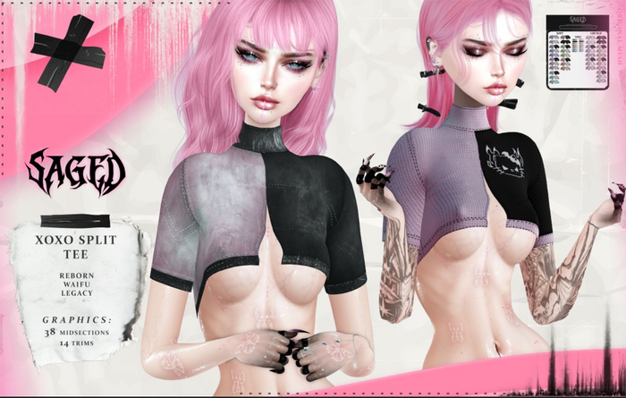 SAGED. xoxo split tee