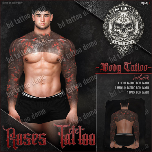 DEMO - [BD] Full Body Roses BOM Tattoo