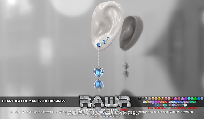RAWR! Heartbeat HUMAN FEMALE EvoX Earrings (add me)