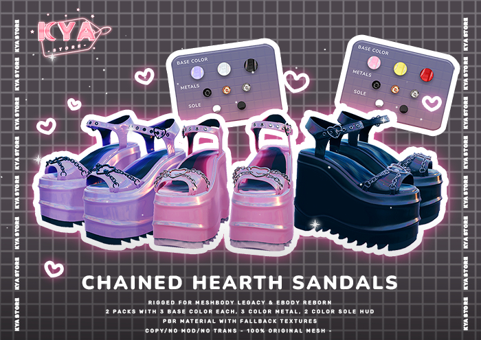 -KYA store- Chained Hearth Sandals PACK 1