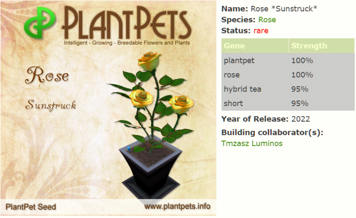 PlantPet Seed [Rose *Sunstruck*]