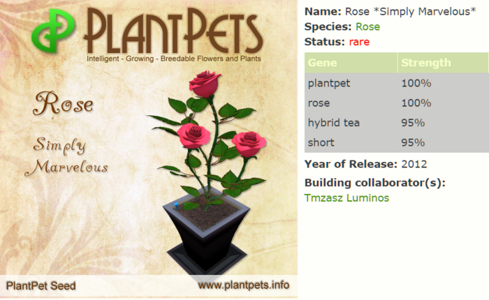 PlantPet Seed [Rose *Simply Marvelous*]