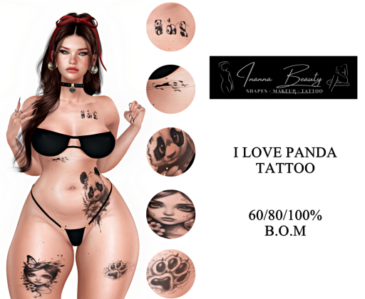 I LOVE PANDA TATTOO