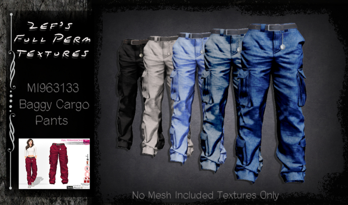 Zef's Full Perm Textures MI963133 Baggy Cargo Pants