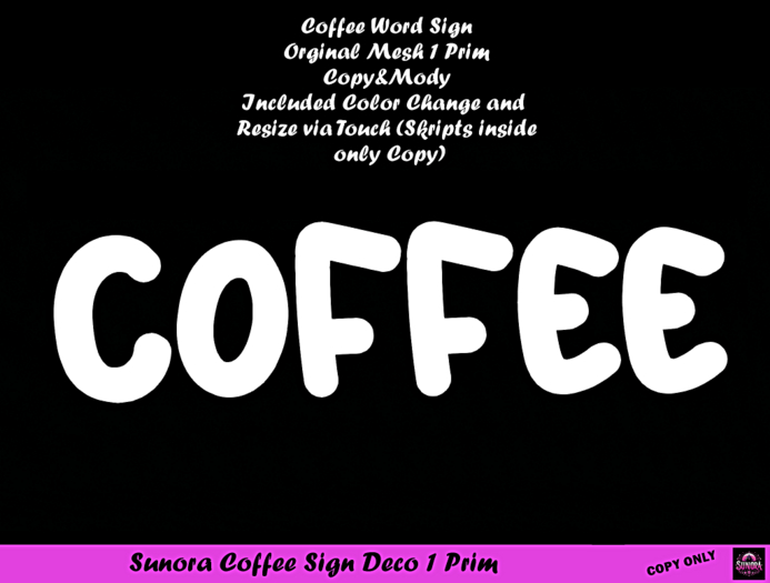 Sunora Coffee Sign Deco