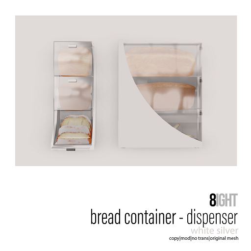 8 Bread Container - White Dispenser