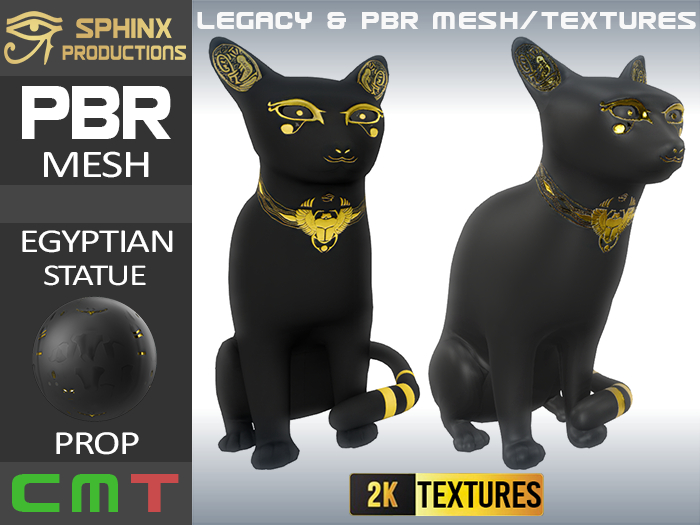 PBR STATUE - BASTET CAT 04