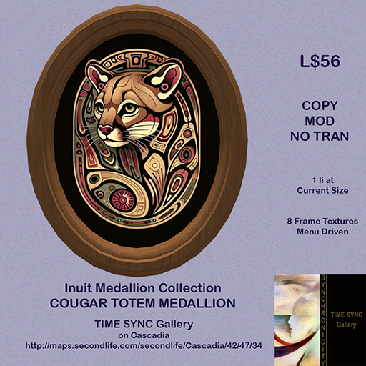 Inuit Cougar Totem Medallion