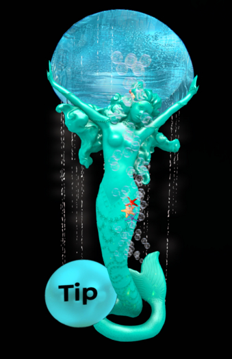 Tip Jar - Mermaid With Bubbles 