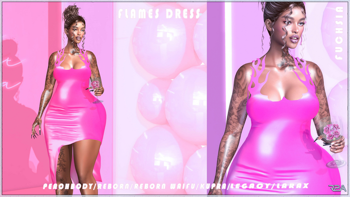 R2A-Flames Dress Fuchsia