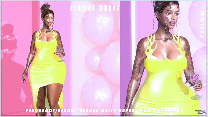 R2A-Flames Dress Yellow