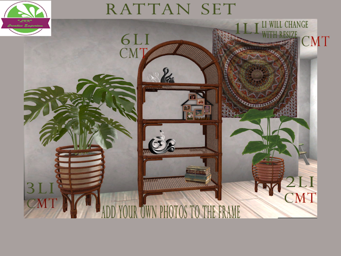 *LKK* Rattan Decor Set Shelving/plants/tapestry  