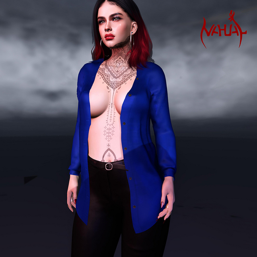 Nahual: Open Blue Shirt - LaraX