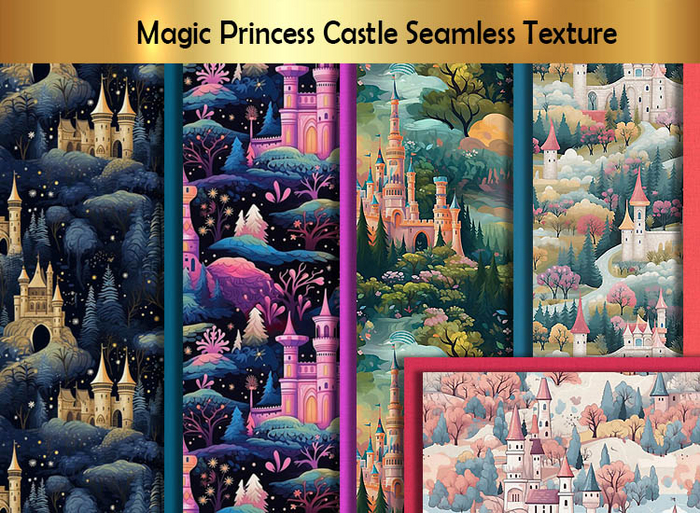 Magic Princess Castle Seamless Textures full perm A